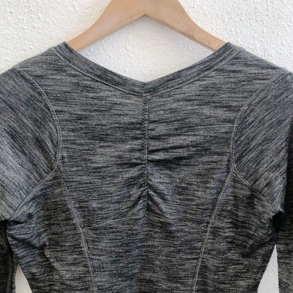 LULULEMON 5 Mile Long Sleeve Heathered Black No Size Tag/ Dot Check Measurements - Picture 4 of 8
